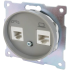 Телефонная/компьютерная розетка встраиваемая Onekey Florence RJ11/RJ45 UTP cat 5e цвет серый