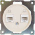 Розетка компьютерная двойная встраиваемая Onekey Florence RJ45 UTP cat 5e цвет бежевый