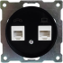 Телефонная/компьютерная розетка встраиваемая Onekey Florence RJ11/RJ45 UTP cat 5e цвет чёрный