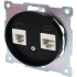 Телефонная/компьютерная розетка встраиваемая Onekey Florence RJ11/RJ45 UTP cat 5e цвет чёрный