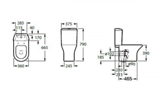 Унитаз-компакт Roca Faro горизонтальный выпуск двойной слив