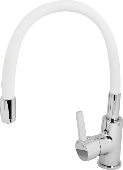 Смеситель для кухни Esko Coralli общая высота 40 см цвет хром/белый