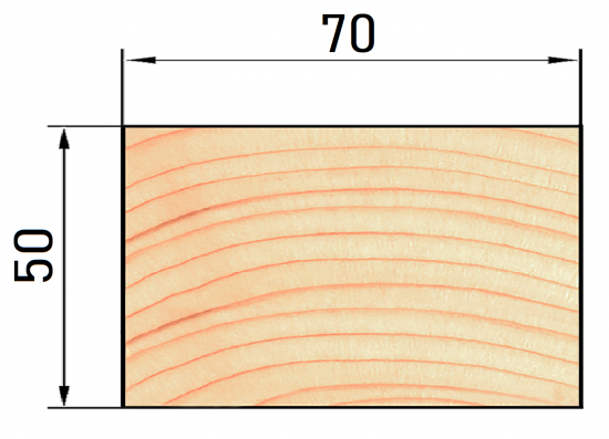 Брусок строганый 50x70x3000 мм хвоя сорт оптима ФГИС ЛК