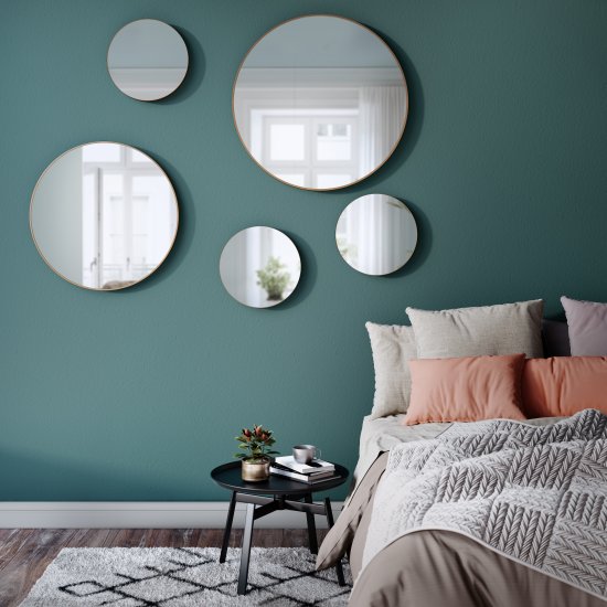 Зеркало декоративное Inspire Glam круглое D61 см цвет золотистый
