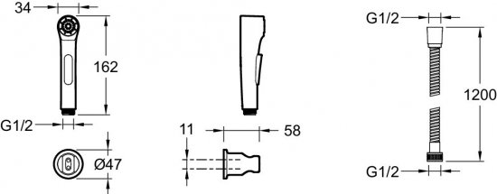 Гигиенический душ Jacob Delafon Elate E97258-CP цвет хром
