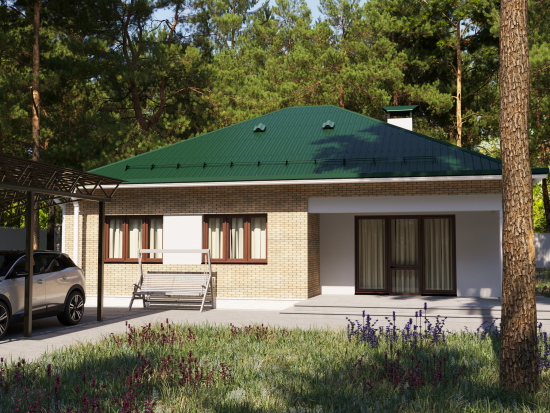 Профнастил С20 0.45 мм 1150x2000 мм зелёный RAL 6005