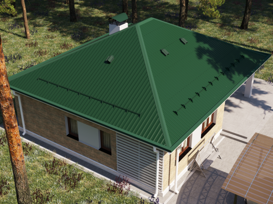 Профнастил С20 0.45 мм 1150x2000 мм зелёный RAL 6005