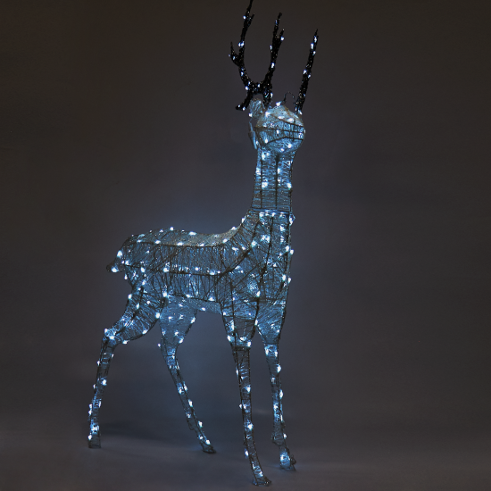 Светящаяся электрическая фигура фигура светодиодная «Олень» для улицы 260 ламп, цвет холодный белый