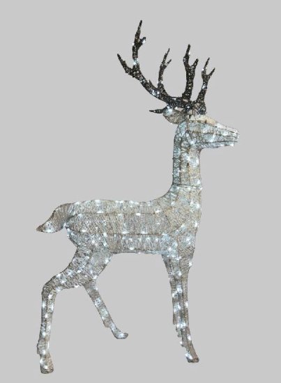 Светящаяся электрическая фигура фигура светодиодная «Олень» для улицы 260 ламп, цвет холодный белый