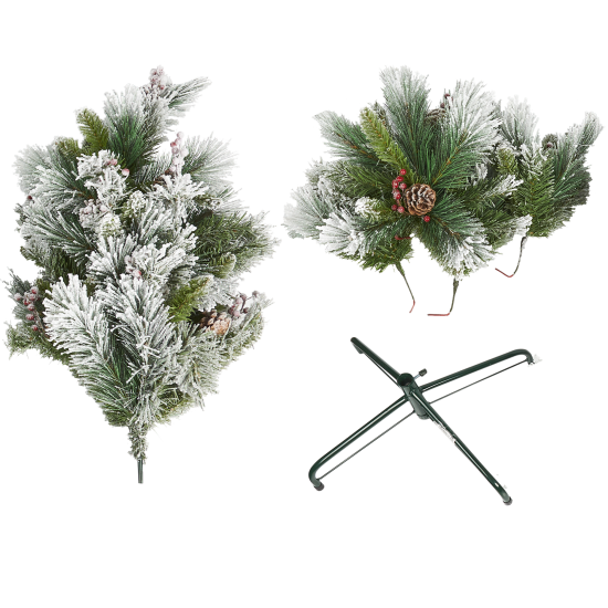 Ель новогодняя искусственная «Заснеженная с шишками» 210 см