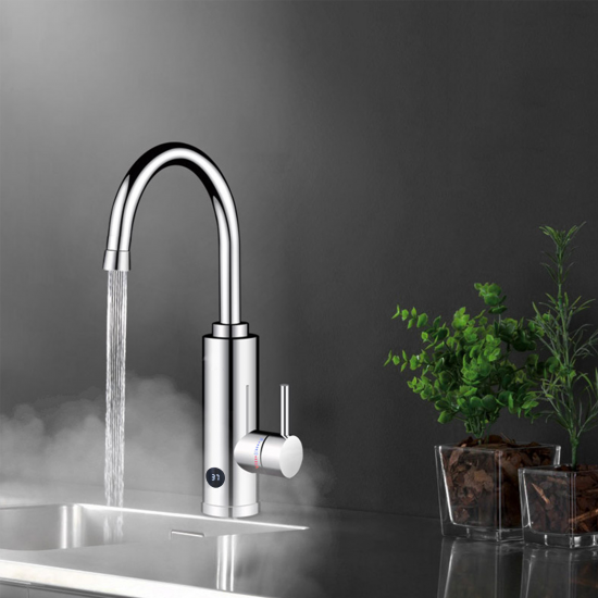 Проточный водонагреватель электрический Oasis KP-S 3.3 кВт серый с краном