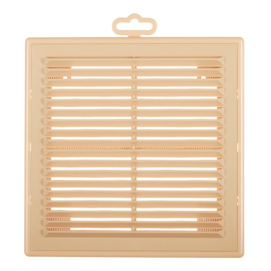 Решетка вентиляционная пластиковая приточно-вытяжная Era Р 208х208 мм с сеткой бежевая