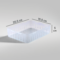 Органайзер модульный с перфорацией 20.4x15.4x4.9 см пластик без крышки цвет прозрачный