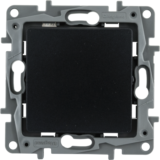 Выключатель одноклавишный - Legrand Etika - 10А 250В безвинтовые зажимы - антрацит