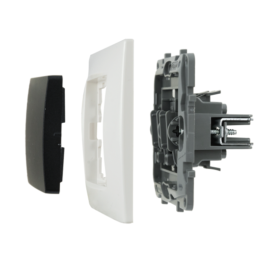 Выключатель одноклавишный - Legrand Etika - 10А 250В безвинтовые зажимы - антрацит