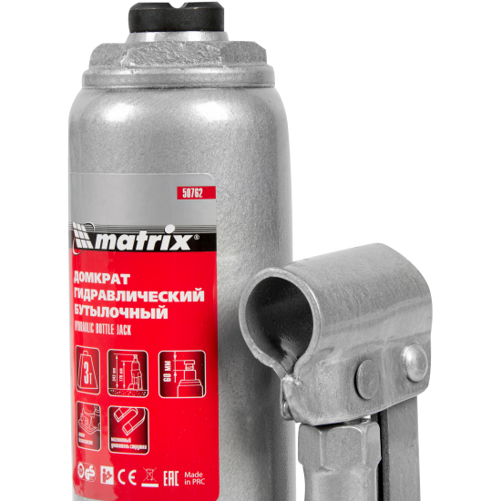 Домкрат бутылочный гидравлический Matrix 50782 до 3 т, 178-343 мм