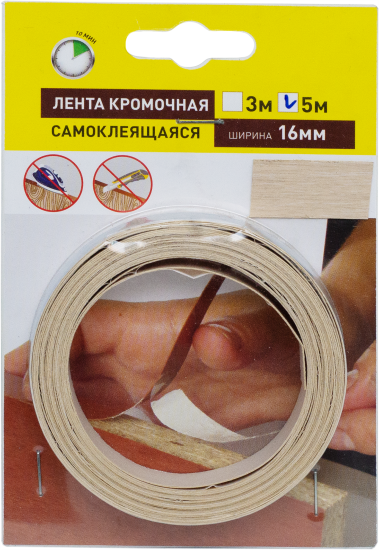 Кромочная лента самоклеящаяся 16 мм 5 м цвет акация светлая
