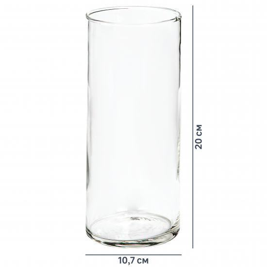 Ваза Трубка 107 средняя стекло цвет прозрачный 25 см