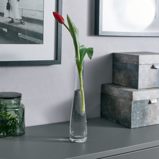 Ваза Розовая малая стекло цвет прозрачный 26см