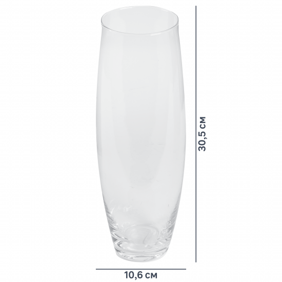 Ваза Вероника стекло цвет прозрачный 31см