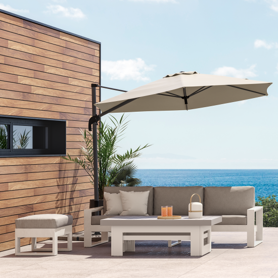 Зонт с боковой опорой Naterial Avea ø290 h251 см шестигранный бежевый