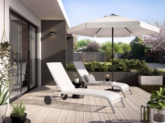 Зонт с центральной опорой Naterial Avea ⌀296 h247см шестигранный белый