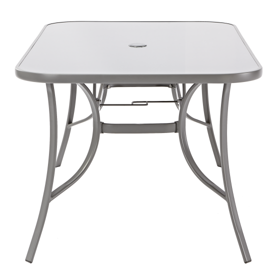 Стол садовый Alma 150x90x70 см сталь/стекло серый