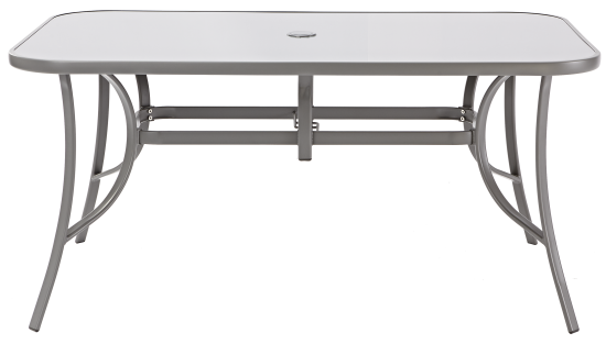 Стол садовый Alma 150x90x70 см сталь/стекло серый