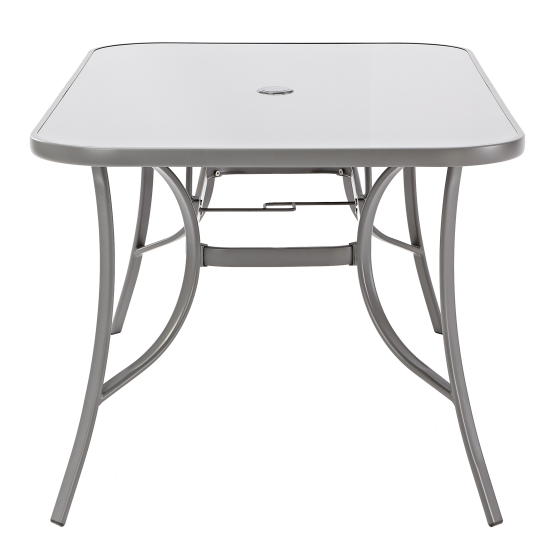 Стол садовый Alma 150x90x70 см сталь/стекло серый
