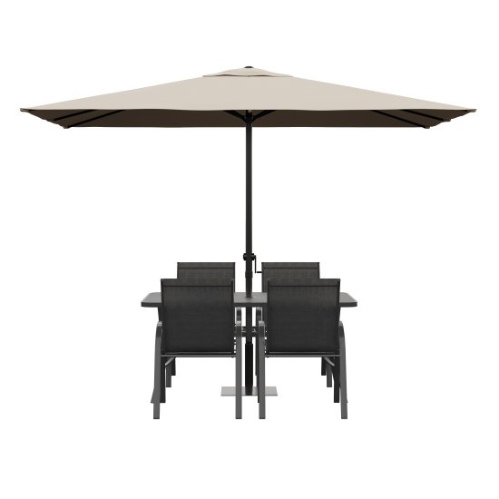 Стол садовый Alma 150x90x70 см сталь/стекло серый