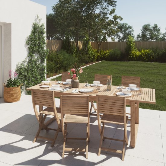 Стол садовый раздвижной Naterial Solis Butterfly 150-200x90x76 см акация светло-коричневый