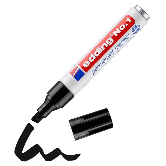 Маркер перманентный Edding 1 черный грифель 1-5 мм