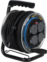 Удлинитель на катушке Electraline 4 розетки с заземлением 3x1.5 мм 20 м цвет черный