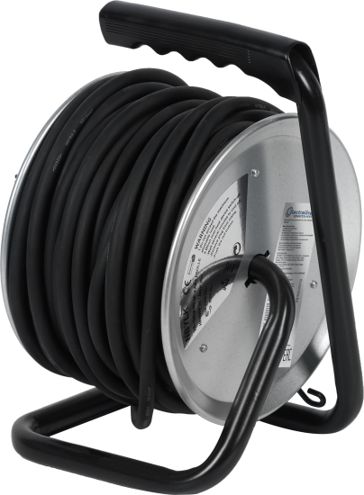 Удлинитель на катушке Electraline 4 розетки с заземлением 3x1.5 мм 20 м цвет черный