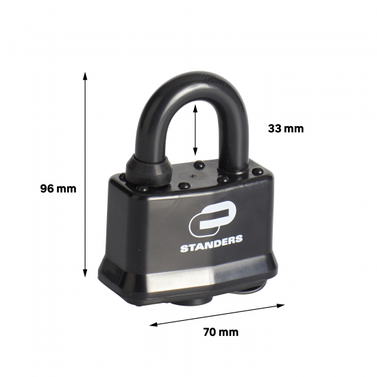 Замок навесной Standers 70x52 мм, сталь