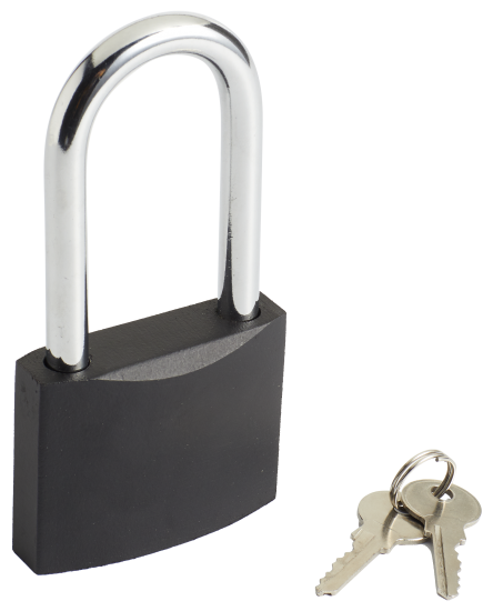Замок навесной Standers с длинной дужкой 74x58 мм, чугун