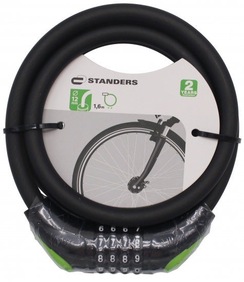 Велосипедный замок кодовый Standers, 12 мм, 160 см