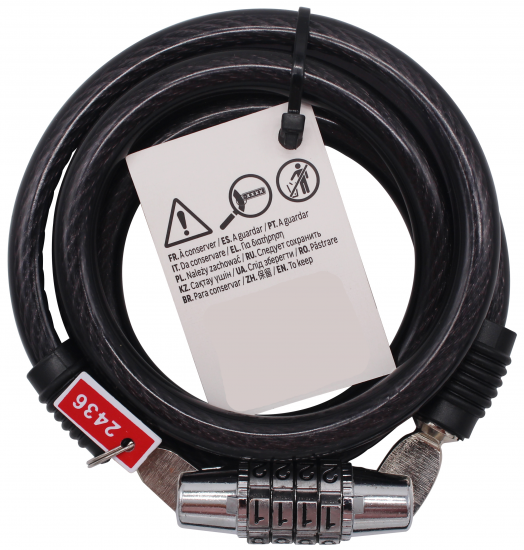 Велосипедный замок кодовый, 10 мм, 100 см