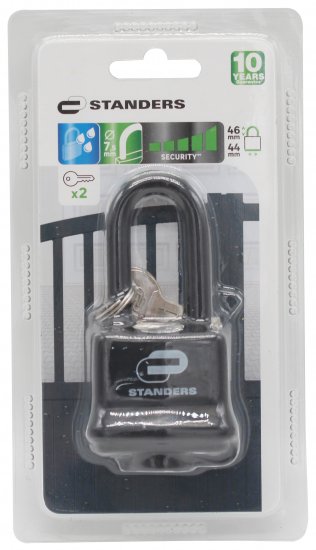 Замок внешний сталь 44мм с длинной дужкой