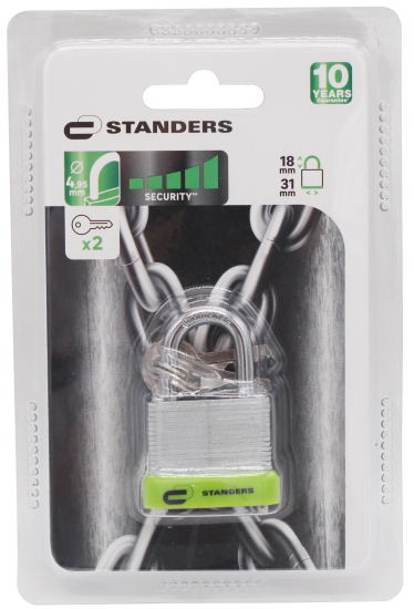 Замок навесной Standers 31x27 мм, сталь