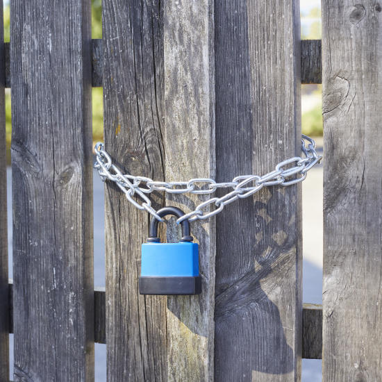 Замок внешний чугун 42мм с длинной дужкой