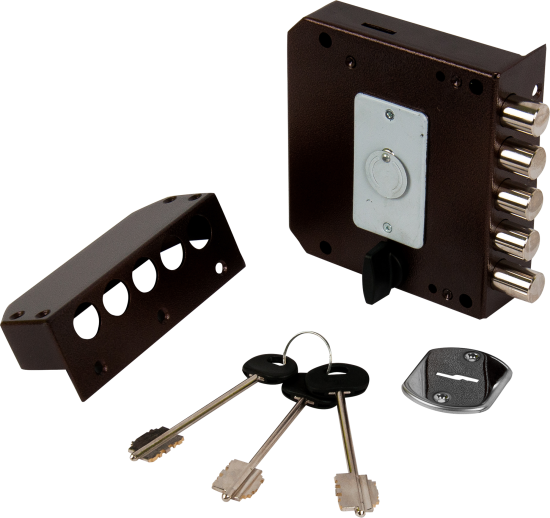 Замок накладной ЗН4 032.0.1 для правых дверей цвет коричневый