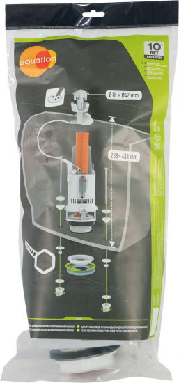 Сливной клапан для бачка Equation кнопка 2 режима хром