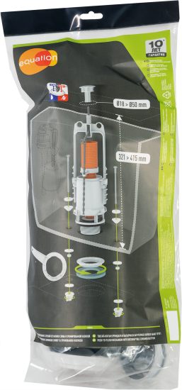 Сливной клапан для бачка Equation кнопка старт-стоп хром