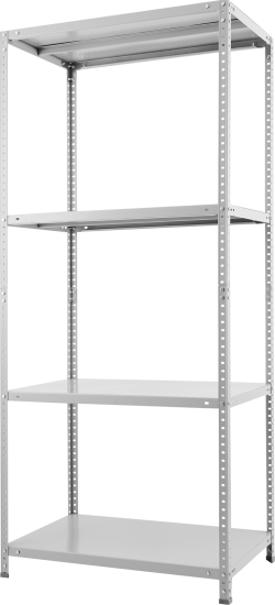 Стеллаж Практик металлический 4 полки 180x80x30 см цвет серый нагрузка на полку 100 кг