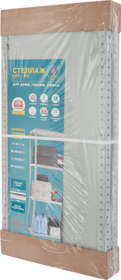 Стеллаж Практик металлический 4 полки 180x80x40 см цвет серый нагрузка на полку 100 кг