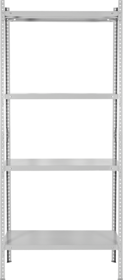 Стеллаж Практик металлический 4 полки 180x80x40 см цвет серый нагрузка на полку 100 кг