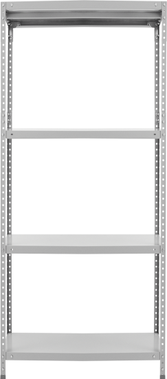 Стеллаж Практик металлический 4 полки 180x80x50 см цвет серый нагрузка на полку 100 кг