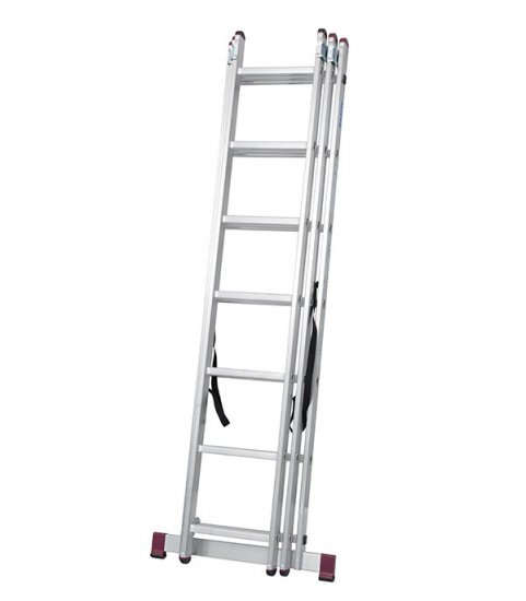 Лестница алюминиевая трансформер трехсекционная 7 ступеней Krause универсальная