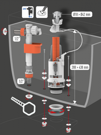 Арматура Equation с универсальной подводкой воды  1/2